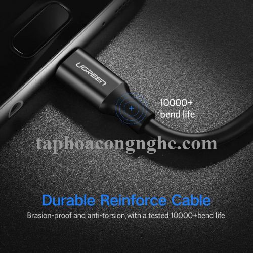 Ugreen 30850 0.5M màu Đen Cáp sạc truyền dữ liệu USB 2.0 sang MICRO USB dây bọc nhựa PVC US223 30030850